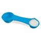 a cornflower blue plastic multiuse measuring spoon