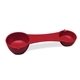 a cranberry plastic multiuse measuring spoon