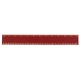 a translucent red pro - scale 12 plastic ruler