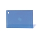 a translucent blue credit card ice scraper