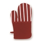 a red with white stripes therma - grip pocket cotton oven mitts