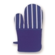 a blue with white stripes therma - grip pocket cotton oven mitts