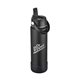 27 oz Black Stainless Steel Double - Walled Sport Bottle w / Screw - Top, Flip Spout, Straw Laser