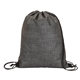 aerial view a black impress drawstring tote, image 1 of 4