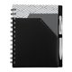 aerial view a black trapezoid junior notebook w / stylus pen, image 1 of 3