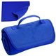 aerial view a blue deluxe barrel fleece blanket, image 1 of 2