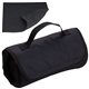 aerial view a black deluxe barrel fleece blanket, image 1 of 2