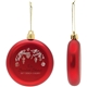 a red shatter resistant flat round ornament