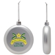 a silver shatter resistant flat round ornament