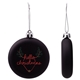 a black shatter resistant flat round ornament