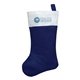 a blue w/white trim felt christmas stocking