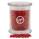 3 1/2 Round Glass 12 oz Jar with Red Hots