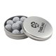 3 1/4 Round Tin with Chocolate Golf Balls