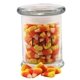 3 Round Glass 8 oz Jar with Candy Corn