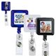 30 Cord Square Retractable Badge Reel and Badge Holder with Metal Rotating Alligator Clip Backing With 4 Color Process