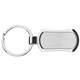 aerial view a silver the corsa rectangular satin metal with polished chrome metal accents key chain, image 1 of 3