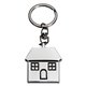 aerial view a silver promotional custom 1 5/8w x 1 3/4h x 1/8t polished chrome the casa key chain, image 1 of 4
