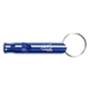 aerial view a blue aluminum metal whistle key chain, image 1 of 2