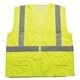 aerial view a yellow ansi 2 safety vest with pockets, image 1 of 7