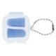 aerial view a blue soft foam earplugs in reusable case, image 1 of 3