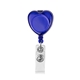 aerial view a translucent blue heart - shaped retractable badge holder, image 1 of 4