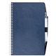 a navy 5 1/4 x 8 1/4 academic flex weekly planner with pen