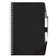 aerial view a black 5 1/4 x 8 1/4 academic flex weekly planner with pen, image 1 of 2