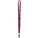 a burgundy (pms 216) 5/8 two ply polyester lanyard