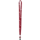 a red (pms 187) 5/8 two ply polyester lanyard