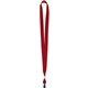 aerial view a red (pms 187) 5/8 fields super value lanyard, image 1 of 4