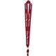 aerial view a red (pms 187) 1 one ply cotton lanyard, image 1 of 2