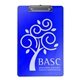 aerial view a transparent blue low profile clipboard, image 1 of 2