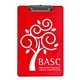 aerial view a transparent red low profile clipboard, image 1 of 2