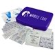 aerial view a transparent violet mobile emergency med kit, image 1 of 2