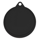 aerial view a black 3- step rubber pet / dog food can lid, image 1 of 2