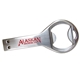 aerial view a silver milwaukee bottle opener key usb flash drive, image 1 of 6