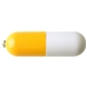 aerial view a yellow vail usb flash drive pill capsule, image 1 of 2