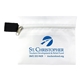 aerial view a white 5 w x 4-1/4 h - small zipper storage pouch, image 1 of 3