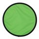 aerial view a lime green collapsible flyer disc with pouch, image 1 of 2