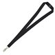 a black owen 3/4 blank lanyard with breakaway safety release attachment - bulldog clip