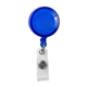 aerial view a trans blue lorain vl 30 cord round retractable badge reel and badge holder with metal slip clip attachment, image 1 of 2