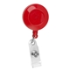 aerial view a red 30 retractable badge reel with badge holder, image 1 of 5