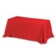 aerial view a red 4- sided throw style table covers table throws (spot color print) / fits 8 ft table, image 1 of 2