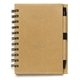 aerial view a natural larger size eco inspired jotter notepad notebook with paper pen, image 1 of 3