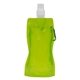 aerial view a lime green roll up 18 oz foldable and reusable water bottle with matching carabiner (patent d644, 123), image 1 of 5