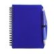 aerial view a blue carmel jotter notepad notebook with pen, image 1 of 3