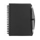 aerial view a black carmel jotter notepad notebook with pen, image 1 of 3