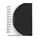 aerial view a black pocket jotter notepad notebook, image 1 of 2