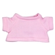 aerial view a pink 6 plush teddy bear with t - shirt, image 1 of 5