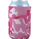 a pink camo collapsible foam can cooler